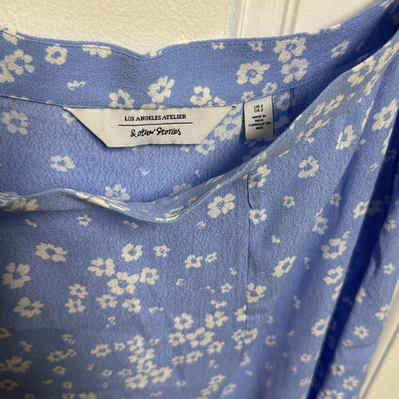 & Other Stories Blue Wrap Midi Skirt - Picture 2 of 5